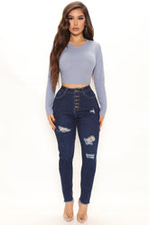 Tough Love Stretch Skinny Jeans - Dark Wash Ins Street